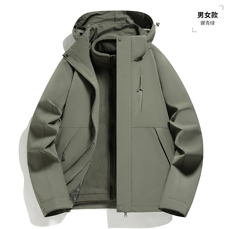 情侣款冲锋衣YR2024-96888 S 螺青绿（男女同款）