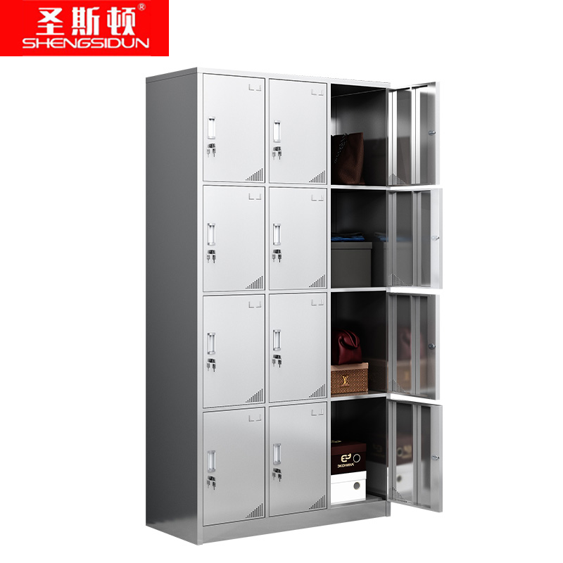 圣斯顿 不锈钢12门更衣储物柜 JX-G180304-12 1800*900*350mm 不锈钢色 台高清大图