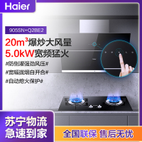 海尔(Haier)侧吸爆炒20m³ 自开合烟灶套餐EC905SN+Q2BE2(12T)天然气灶具家用套装抽油烟机燃气灶