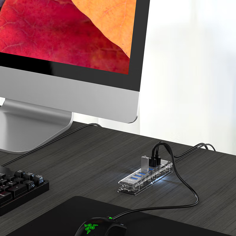 奥睿科(ORICO) USB3.0分线器7口HUB扩展一拖七集线器 1米延长线 ORICO F4U-U3高清大图