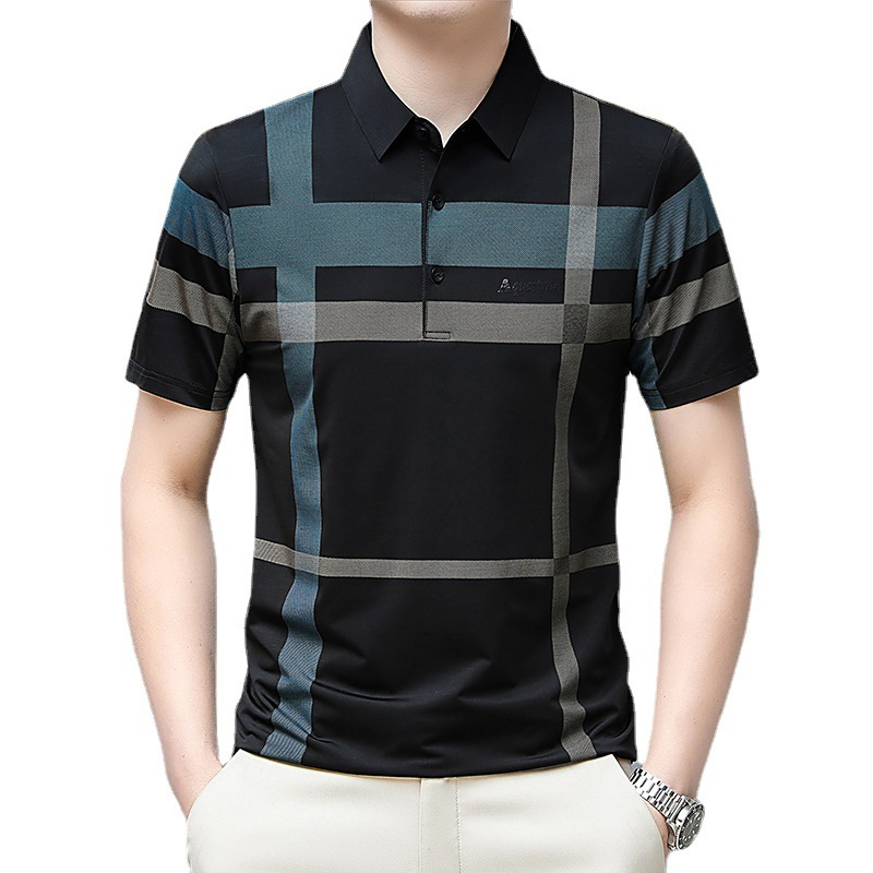 新款男士polo衫夏季短袖t恤男简约商务青年宽松大码男装批发
