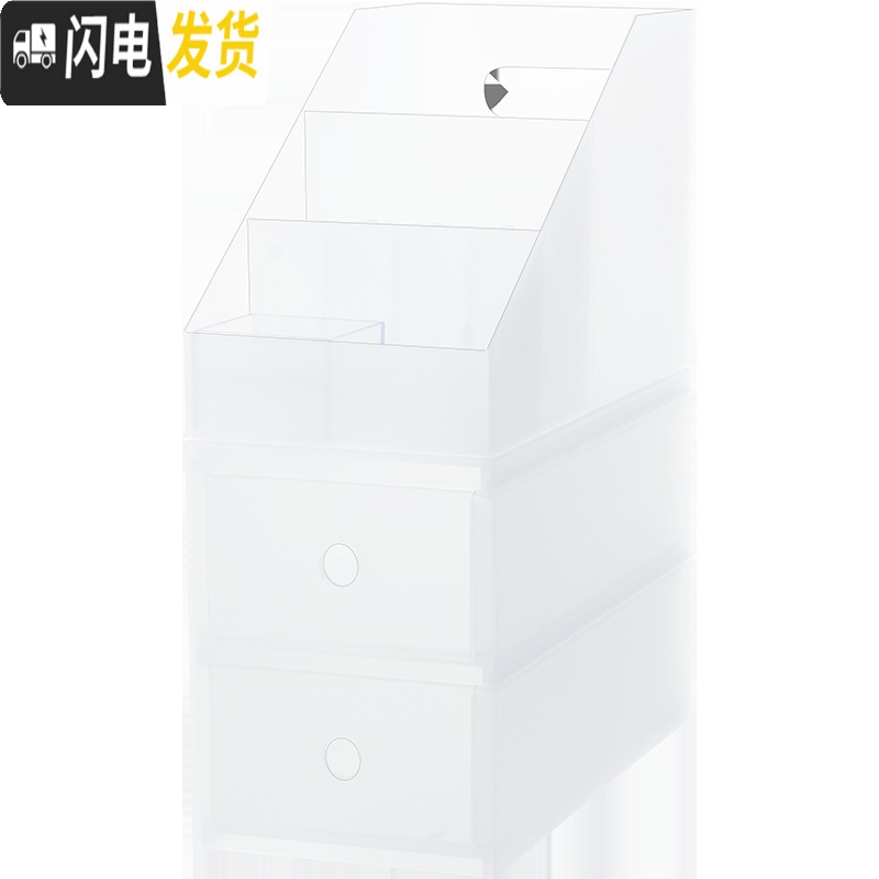 三维工匠创意透明多层桌面整理盒办公首饰护肤化妆品抽屉式收纳盒小高清大图