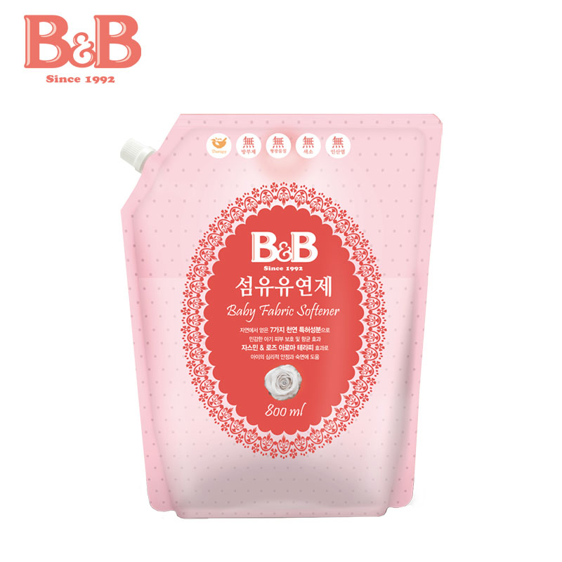 保宁(B&B)纤维柔顺剂(柔和香-袋装)800ml 儿童成人均可使用 有香味高清大图