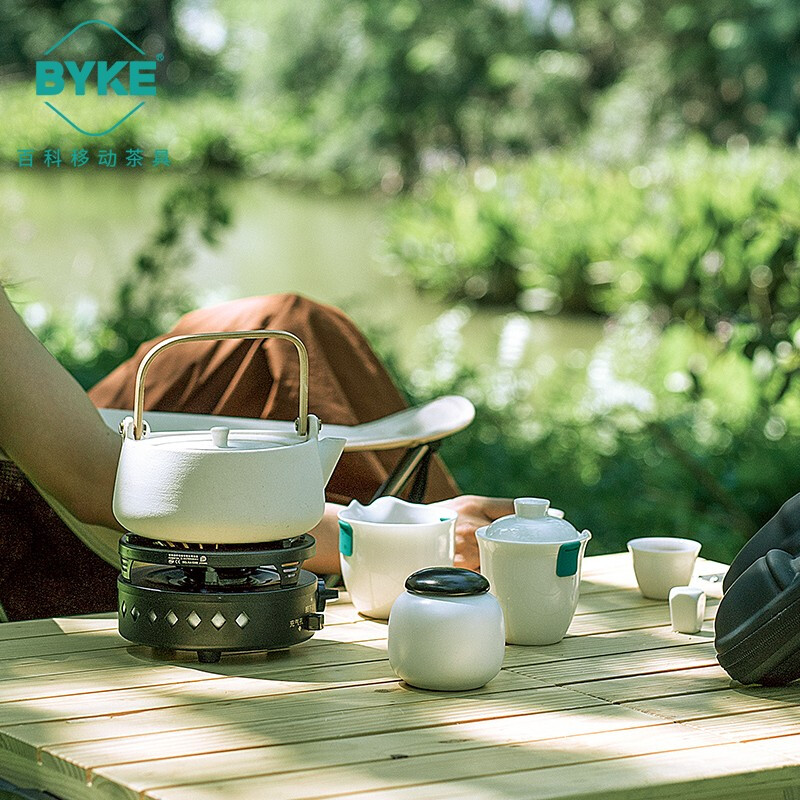 百科旅行茶具套装户外防风煮茶炉 燃气炉+陶壶高清大图