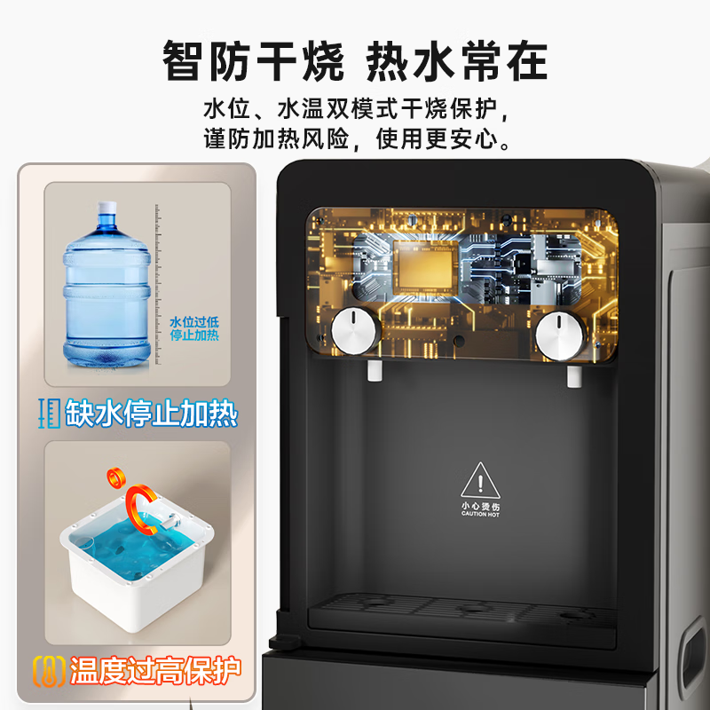 安吉尔饮水机家用内胆加热下置桶装水抽水器直饮水烧水一体Y3552LK-C-N高清大图