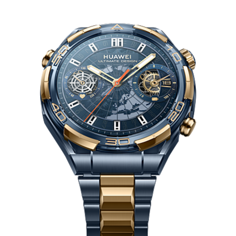 华为(HUAWEI) WATCH ULTIMATE DESIGN 手表蓝色非晶锆表壳 蓝色钛合金表带高清大图