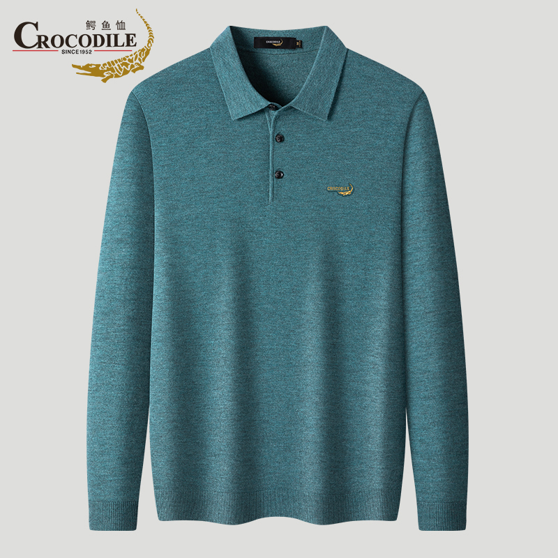 鳄鱼恤crocodile专款男士polo衫商务休闲长袖t恤透气翻领时尚polo