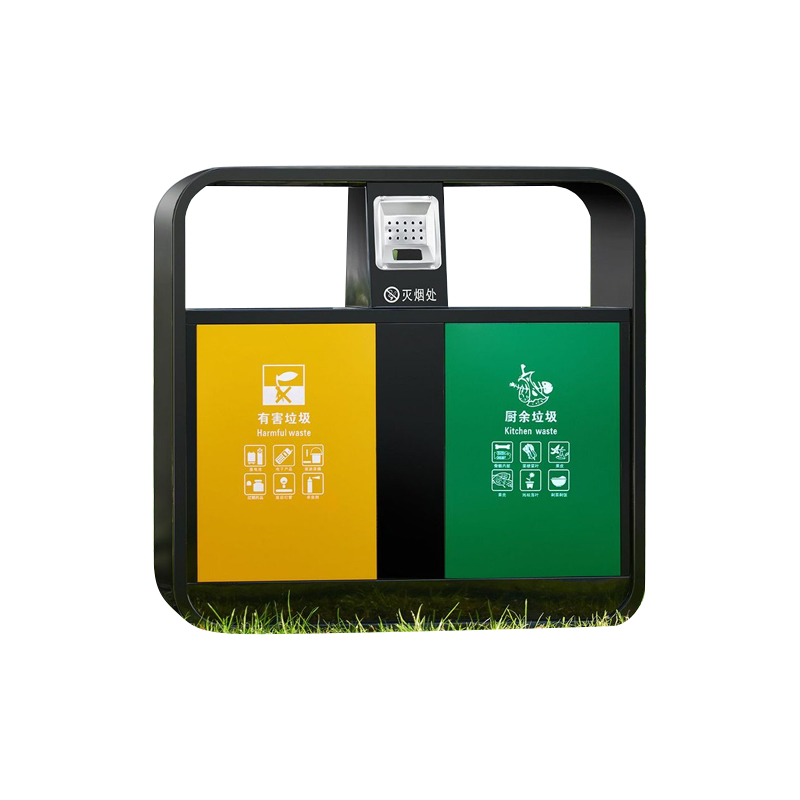 翌嘉 YJ4070418不锈钢分类垃圾箱公共场合环卫果皮箱户外垃圾桶 镀锌板圆角桶