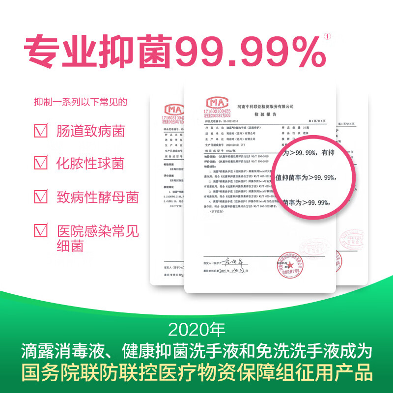 滴露(Dettol)健康抑菌洗手液滋润倍护500g/瓶高清大图
