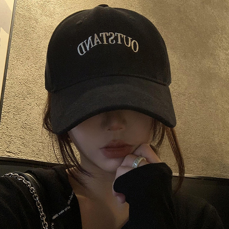 闪电客黑色棒球帽女加大加深鸭舌帽宽帽檐大头围显脸小百搭帽子