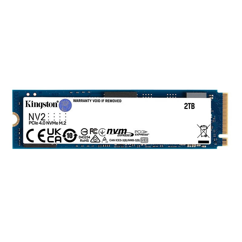 金士顿(Kingston) 2TB SSD固态硬盘 M.2接口(NVMe协议 PCIe 4.0×4)兼容PCIe3.0 NV2系列 读速高达3500MB/s