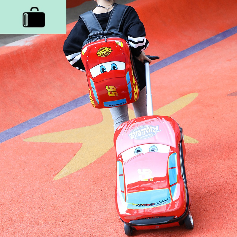 可坐卡通儿童旅行箱男孩18寸箱子拉杆箱汽车皮箱可坐骑宝宝行李箱new