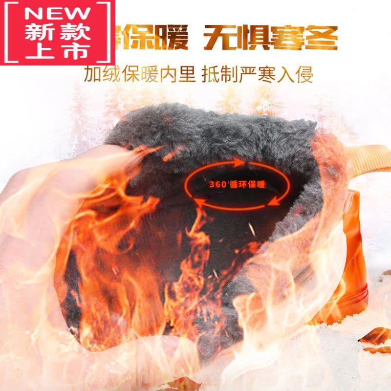 可莉允儿童棉鞋2022冬季新款男童中大童运动大棉保暖雪地靴加绒加厚靴子图片