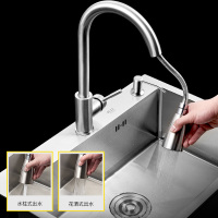 PULT普尔特 欧式手工水槽单槽厨房304不锈钢4MM加厚大单槽套餐台下洗菜盆水池