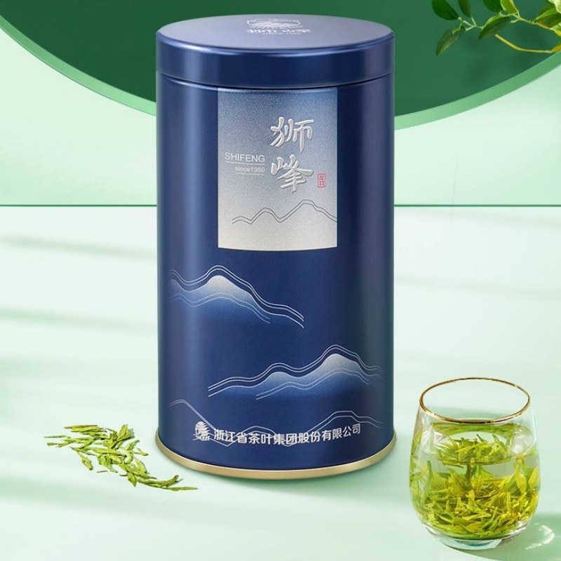 狮峰牌龙井茶头采明前特级罐装50g送长辈礼品自饮