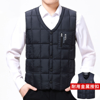 莎丞 羽绒马甲男秋冬大码加厚保暖背心内穿爸爸装中老年羽绒服内胆马夹