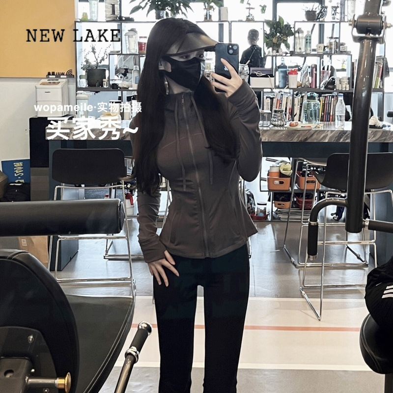 NEW LAKE瑜伽服Define女士运动夹克外套磨毛连帽健身帽衫2024春