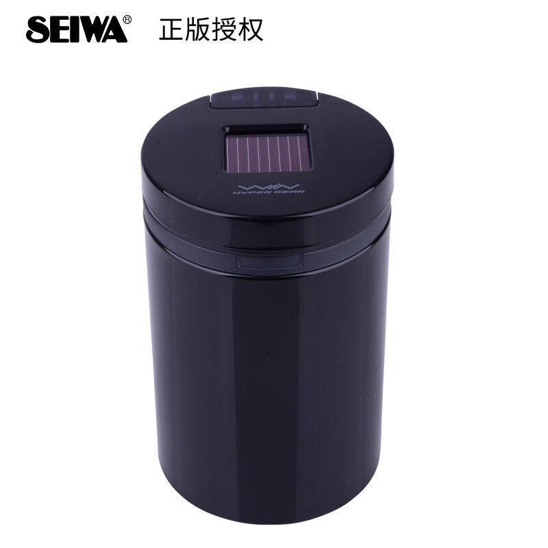 SEIWA汽车用品 汽车车用太阳能夜光LED灯烟灰缸/车载烟缸/车用烟灰缸/W638
