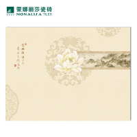 蒙娜丽莎瓷砖9001800陶瓷薄板彩雕背景墙电视沙发书房墙客厅新中式荷