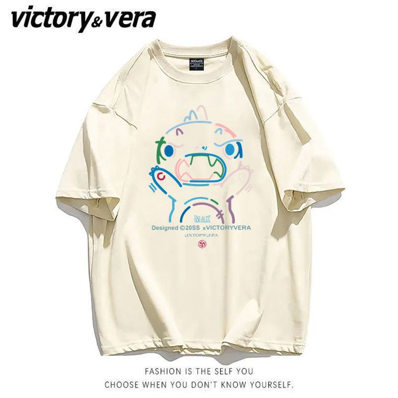 VICTORYVERA短袖t恤女学生宽松韩版夏季ins潮2022新款印花上衣服