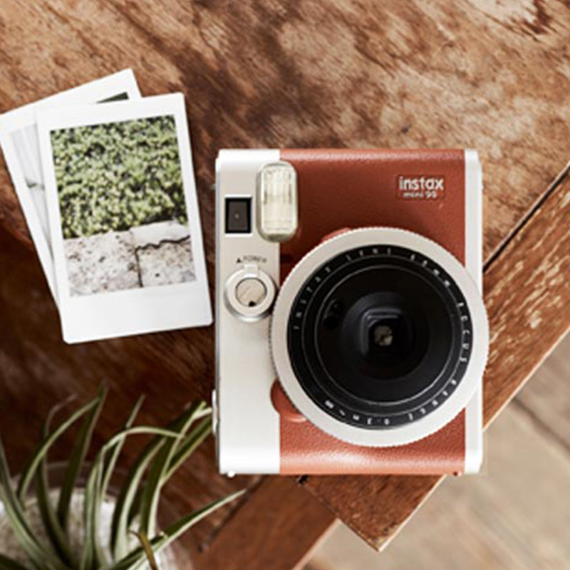 富士(FUJIFILM)INSTAX 一次成像相机 MINI90相机 银棕 自动对焦 复古造型