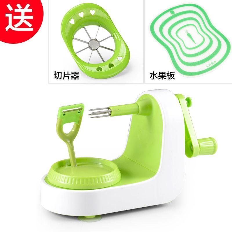 水果削皮器手摇削苹果器削苹果机水果刀不锈钢苹果机-QJ款+[切片器+水果板]