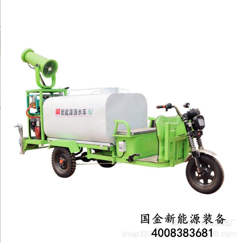 婉晨 品牌国金新能源电动洒水车三轮雾炮车电动三轮洒水车防疫消杀消毒车工地雾炮车防尘防雾除尘除雾电动三轮车图片