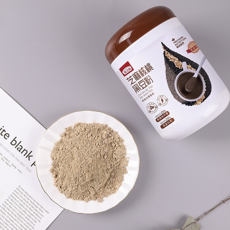 燕之坊黑芝麻核桃黑豆粉营养早餐速食饱腹黑芝麻糊芝麻粉代餐粉 500g高清大图