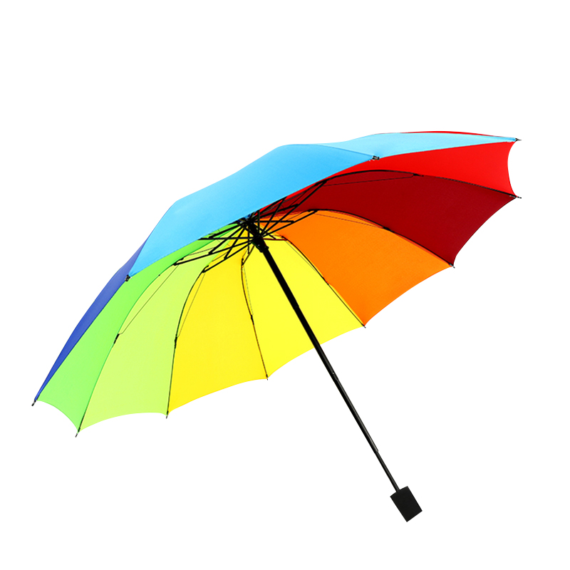 手动钢骨伞架 碰击布 橡胶漆手柄 YF-S2021042 晴雨两用伞高清大图