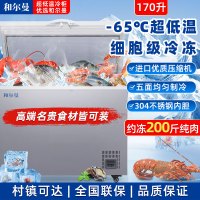 和尔曼 170升零下65度超低温水产冷柜 商用卧式冰柜 -65℃海鲜餐厅日料店金枪鱼商用水产保存箱DW-65W170B