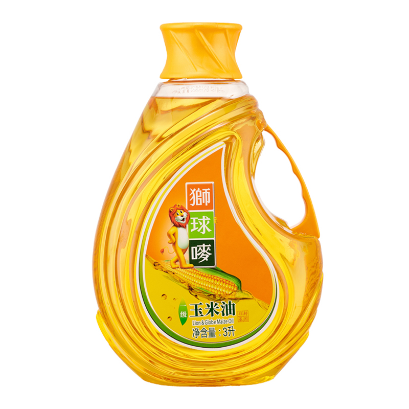 狮球唛-A 一级压榨非转基因玉米油3L 物理压榨食用油