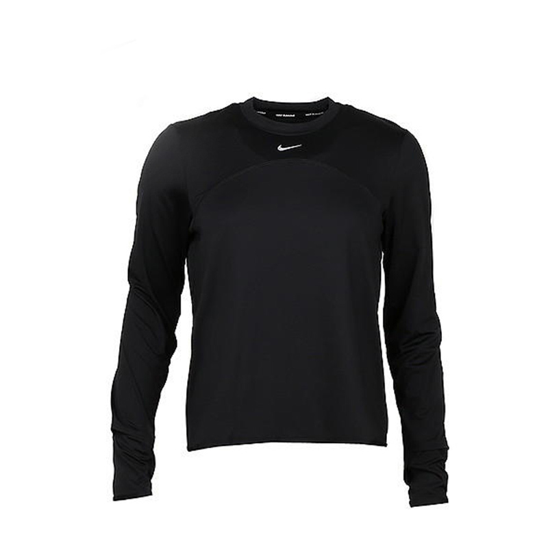 nike纯色运动休闲圆领长袖t恤女款黑色fb4298010