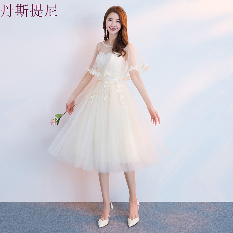 伴娘服2018新款韩版中长款姐妹团伴娘礼服宴会晚会晚礼服秋季显瘦