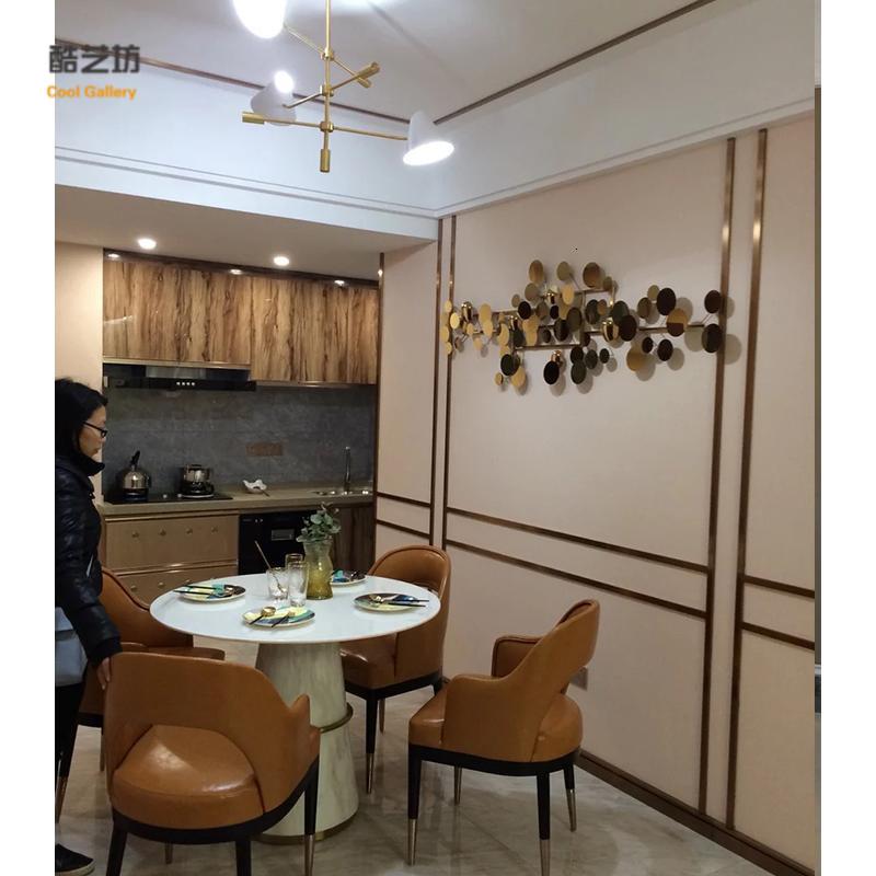 客厅餐厅沙发背景墙面装饰挂件金属创意不锈钢壁挂壁饰轻奢墙饰 三维工匠 180*58cm高清大图