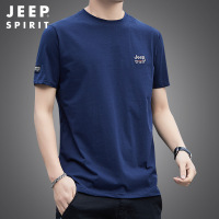 重点主推JEEPSPIRIT短袖T恤男士夏季上衣运动休闲百搭圆领HL7236 3XL 蓝色