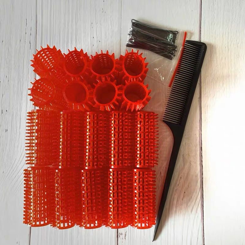 空气刘海老式卷发筒怀旧大波浪刺猬发卷带齿大卷发夹塑料发卷筒