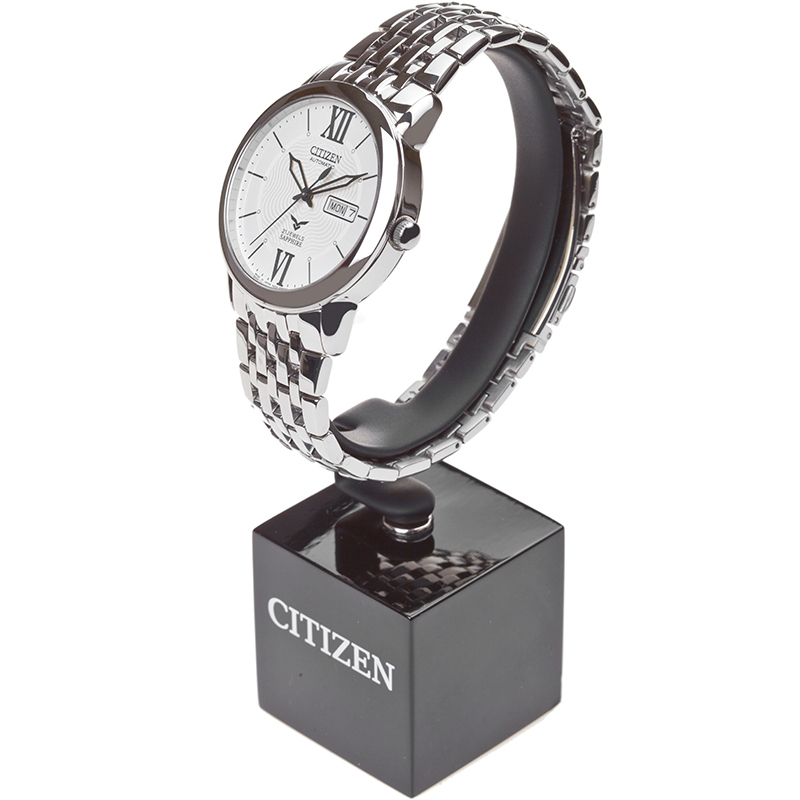 西铁城(CITIZEN)手表 时尚自动机械白盘钢带商务时尚休闲男表NH8260-68AB