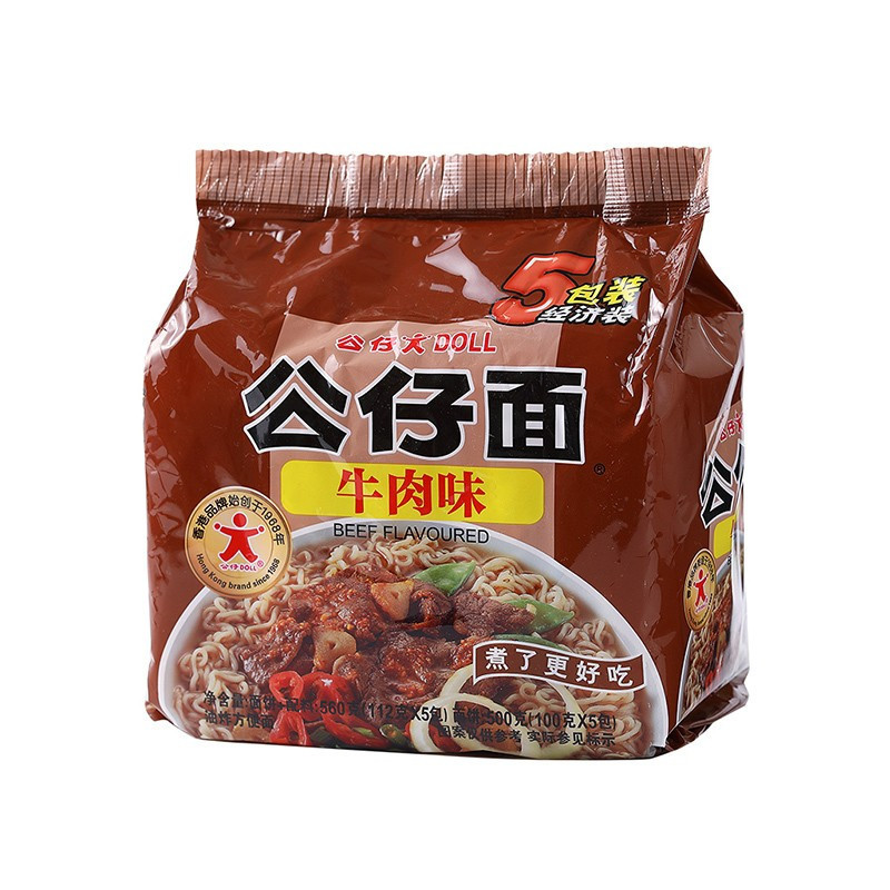 公仔面五连包牛肉味560g