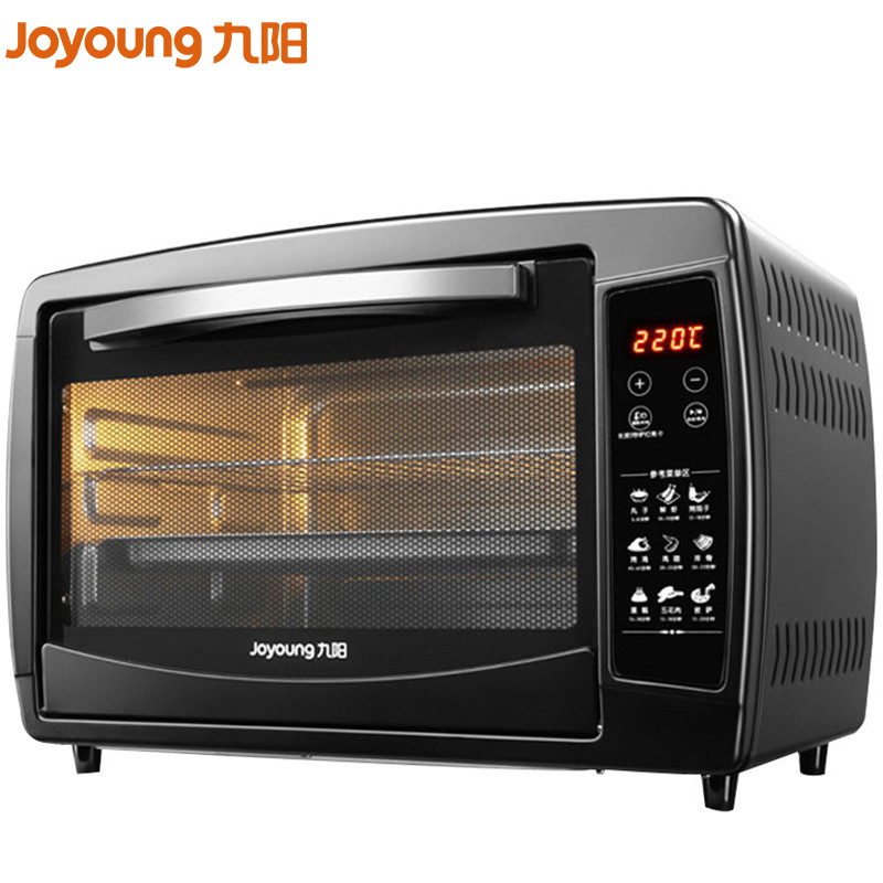 九阳(Joyoung)电烤箱 KX-30E66 30升家用多功能 六管均匀加热 带壁灯 烘焙蛋糕温控智能 黑色
