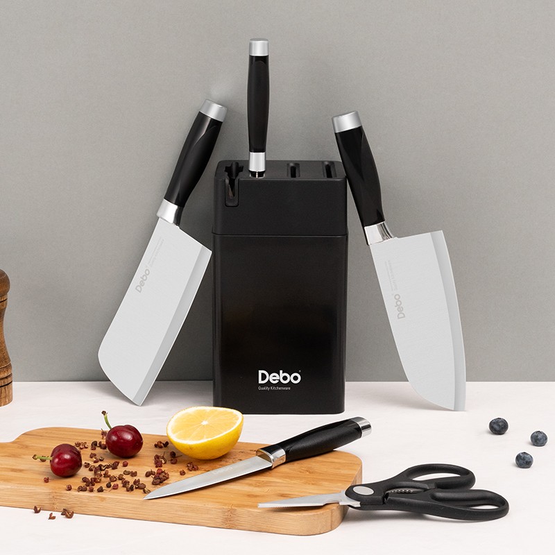 Debo德铂刀具套装不锈钢菜刀切片刀剪刀六件套DEP-797