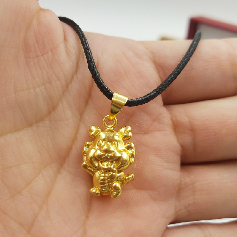 3D铜镀金十二生肖坠男女款本命年项坠项链随身小挂件PTJWX7722送女朋友七夕情人节礼物