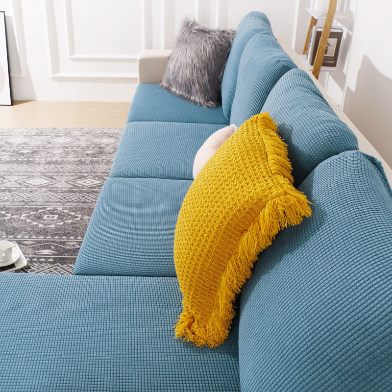 京城派 玉米绒全包沙发笠沙发套弹力沙发套罩简约现代四季冰丝提花面料沙发笠防猫抓加厚坐垫凉席沙发罩全包套巾盖布高清大图