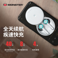 MONSTER/魔声 Clarity102真无线蓝牙耳机 黑色 5.0男女双耳入耳塞式运动跑步挂耳式通话苹果华为通用