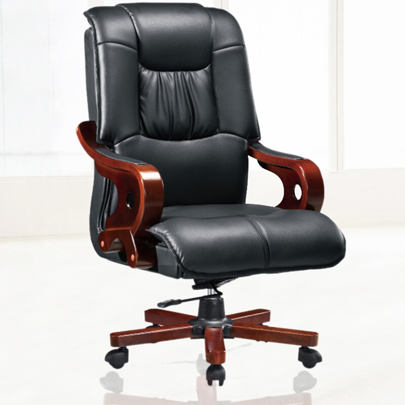 尔迈 办公椅中班椅职员椅老板椅带靠背皮转椅升降椅 西皮