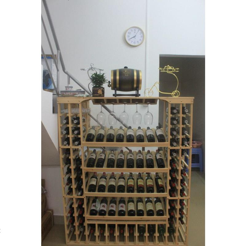 红酒架 实木酒架子 创意木质酒架 欧式酒架 酒柜葡萄酒架带挂杯架