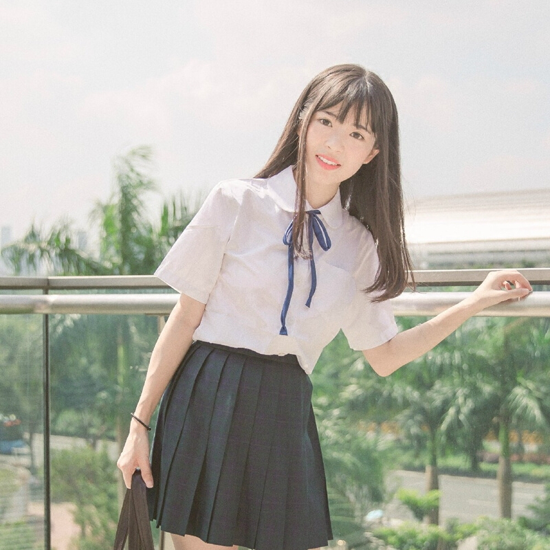 女日系学院风水手服短袖软妹jk制服正统关西襟学生装班服校服套装lm红