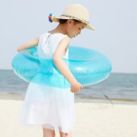 [2件2.5折价:49.8,叠加199减30]moomoo童装女童裙装夏季新款女中童麻粘拼网纱无袖连衣裙