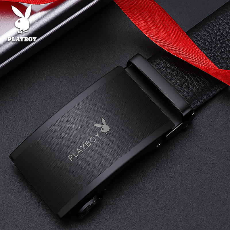 花花公子新款男士皮带真皮自动扣头层牛皮商务休闲裤腰带男款商闲高清大图