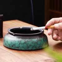 領藝 烟灰缸陶瓷家用大号办公客厅茶具配件创意个性日式粗陶简约复古