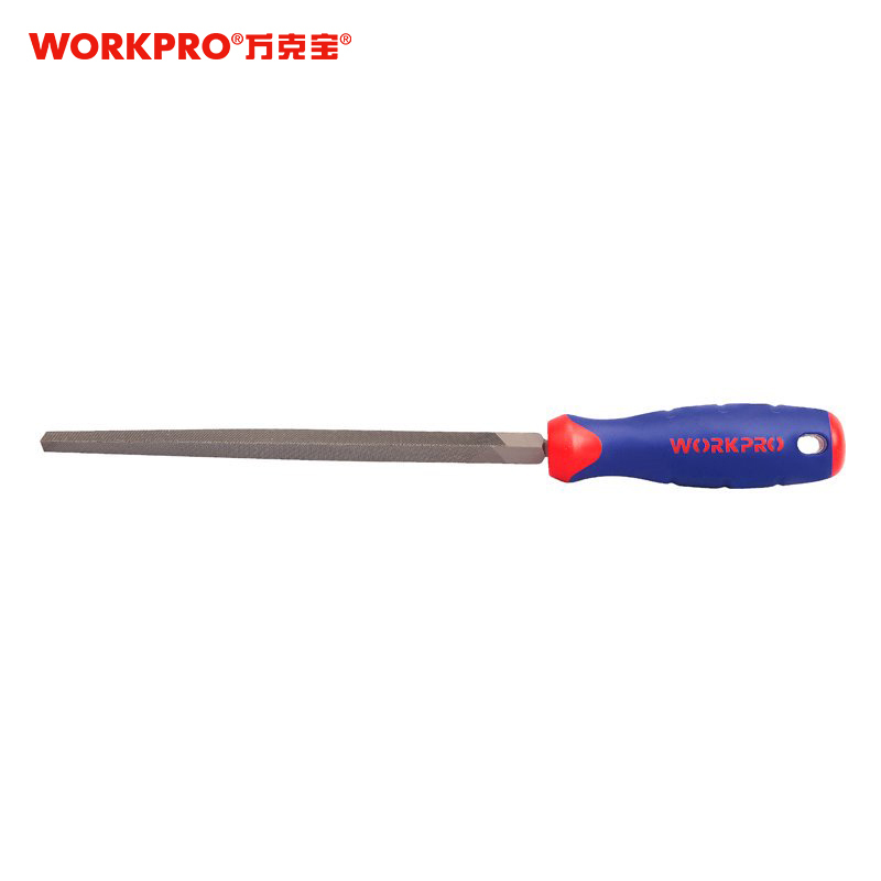 万克宝 8“双色柄中齿三角锉 W051007 把